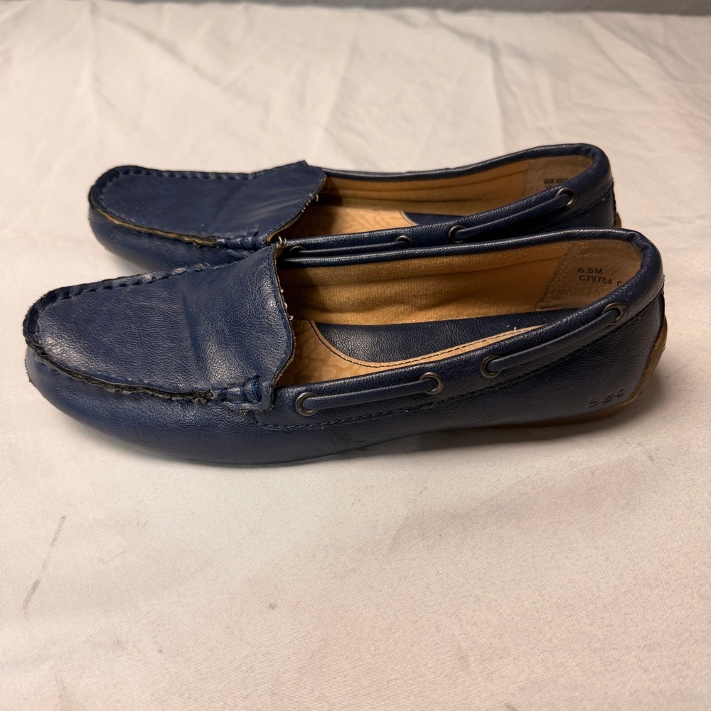 BOC Concept Navy Blue Leather Slip On‎ Loafer Driving Moccasin Shoes Size 6.5M